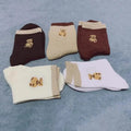 5-Pairs: Bear Embroidery Low Cut Ankle Socks by DailySale