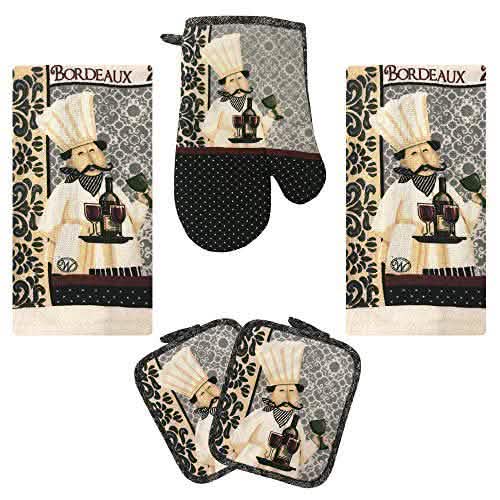 5-Piece: Assorted Kitchen Set: Towels, Potholder, Mitt by DailySale