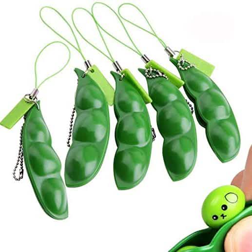 5-Piece: Edamame Keychain Squeeze Toy by DailySale