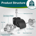 5-Piece: Office Chair Wheels Replacement by DailySale