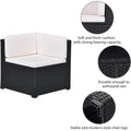 5-Piece: Patio Rattan PE Wicker Furniture Corner Sofa Set by DailySale