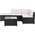 5-Piece: Patio Rattan PE Wicker Furniture Corner Sofa Set by DailySale