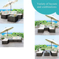 5-Piece: Patio Rattan PE Wicker Furniture Corner Sofa Set by DailySale