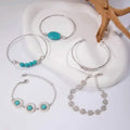 5-Piece Set: Retro Turquoise Inlaid Bracelet by DailySale