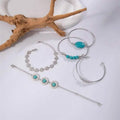 5-Piece Set: Retro Turquoise Inlaid Bracelet by DailySale