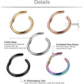 5-Piece: Stainless Steel Septum Piercing Nose Hoop Ring by DailySale