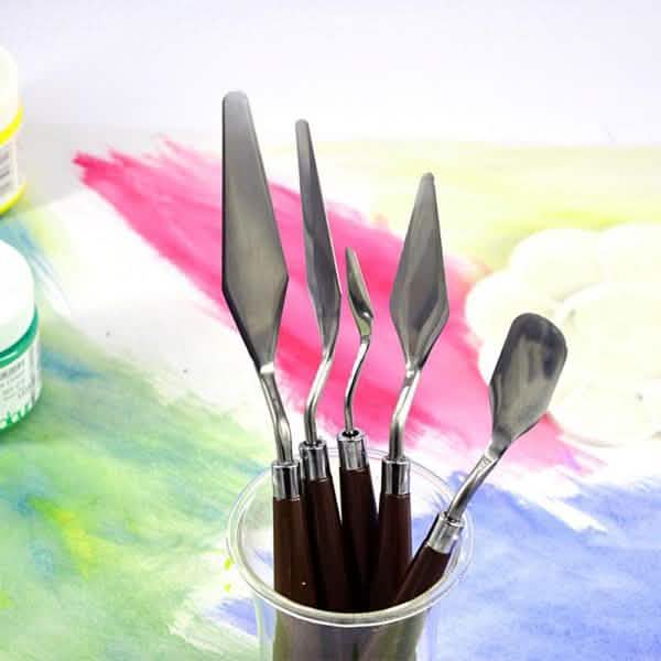 5-Pieces: Palette Steel Oil For Professional Stainless Knife Tool Painting Spatula by DailySale