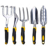 5-Pieces Set: Heavy Duty Garden Tool Set with Non-Slip Handle