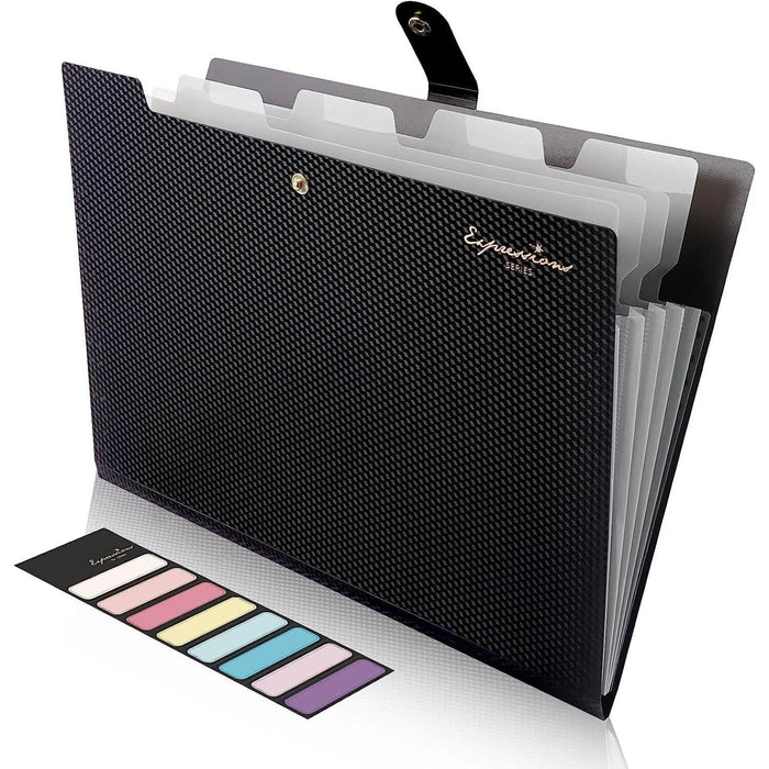 5 Pocket Folder with Labels, Letter Size Expanding File Folder Organizer by DailySale