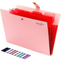 5 Pocket Folder with Labels, Letter Size Expanding File Folder Organizer by DailySale