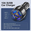 5 Port USB Fast Car Charger with LED Display by DailySale