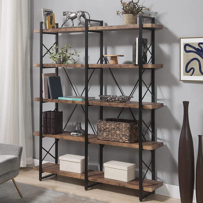 5-Tier Bookcase Industrial Bookshelf by DailySale