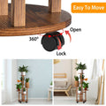 5-Tier Plant Stand with 4 Detachable Wheels Wooden Plant Pot Rolling Shelf by DailySale