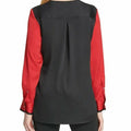 Dkny Hammered Satin Twist-Front Blouse, Size Medium by Vanessa Jane