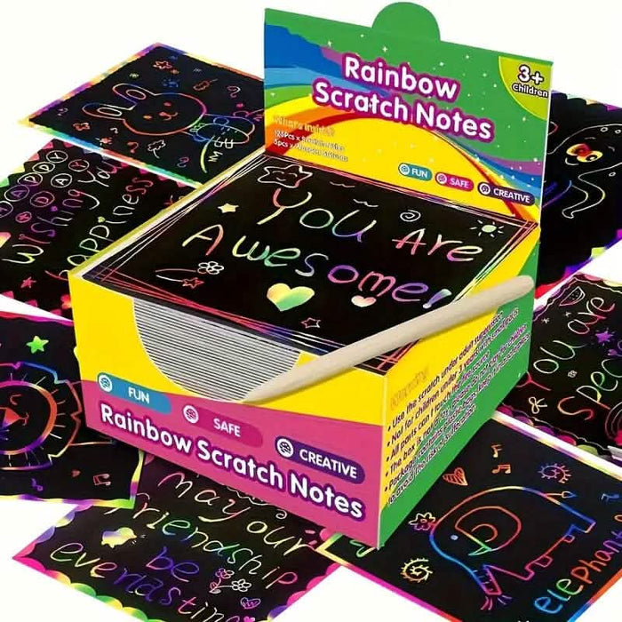 50-Pieces: Rainbow Scratch Art Kit by DailySale