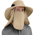 50+ Sun Protection Cap Wide Brim Fishing Hat with Face & Neck Flap by DailySale