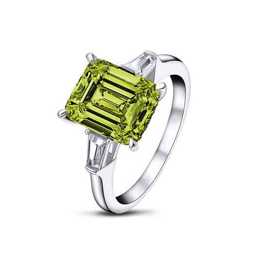 5.00 CTTW Peridot Gemstone Emerald Cut Ring by DailySale