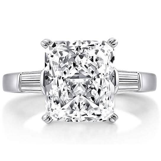 5.00 CTTW Square Brilliant Cut Tri Stone Engagement Ring by DailySale