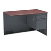 HON 38000 Series Flush Return, Right, 48w x 24d x 29.5h, Mahogany/Charcoal
