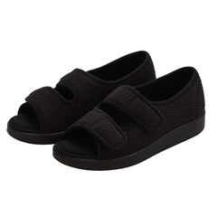 Silverts Womens Easy Closure Sandal For Indoors & Outdoors Black by Pasteur Pharmacy
