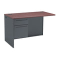 HON 38000 Series Flush Return, Left, 48w x 24d x 29.5h, Mahogany/Charcoal