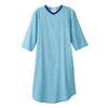 Silverts Senior Men's Adaptive Open Back Flannel Nightgown Green Plaid