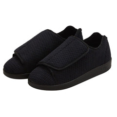 Silverts Black Reusable Slippers Size 10 / 2X-Wide Slip-Resistant Sole by Pasteur Pharmacy