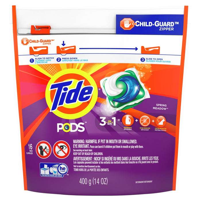 Tide 93120 Spring Meadow Laundry Detergent, 16 Count, 3-in-1 Pods by Pasteur Pharmacy
