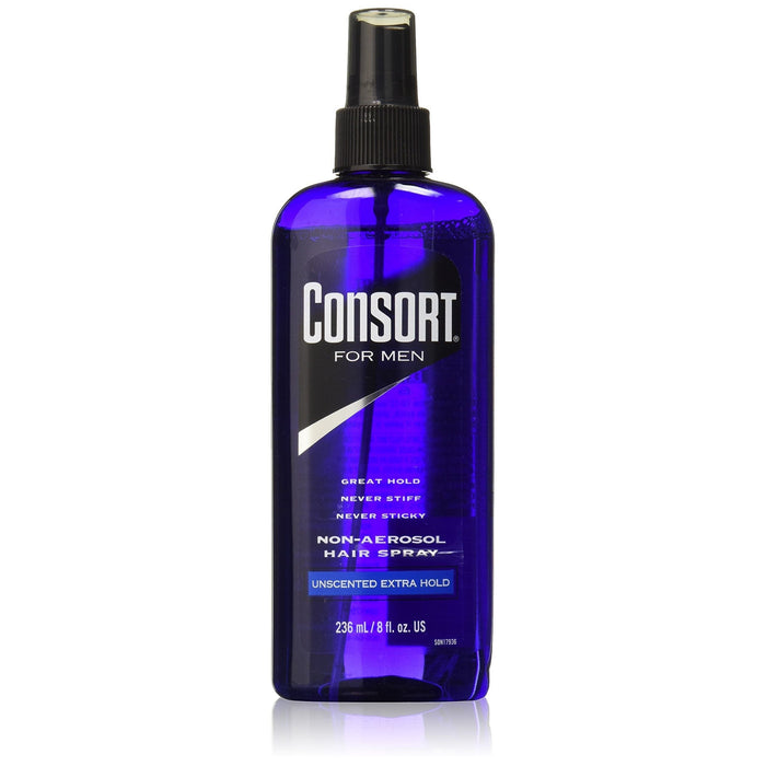 Consort for Men Hair Spray, Unscented Extra Hold, 8 oz (Non-Aerosol) by Pasteur Pharmacy
