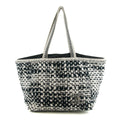 Chanel CC Black and White Terry Cloth Beach Shoulder Bag #5022 by Bolt Boutique