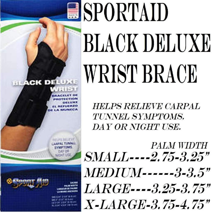 Sport Aid Black Deluxe Wrist Left Medium by Pasteur Pharmacy