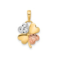 14K Rose Gold Four Leaf Clover Charm Pendant by Fine Color Jewels