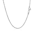 10k White Gold Solid Diamond Cut Rope Chain 1.4mm by Bids.com