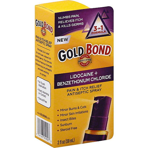 Gold Bond Pain & Itch Relief Antiseptic Spray, 3-in-1 Formula by Pasteur Pharmacy