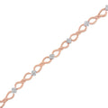 10K Rose Gold Plated .925 Sterling Silver 1/2 Cttw Diamond Infinity Link Tennis Bracelet (H-I Color, I2-I3 Clarity) -7â€ by Bids.com