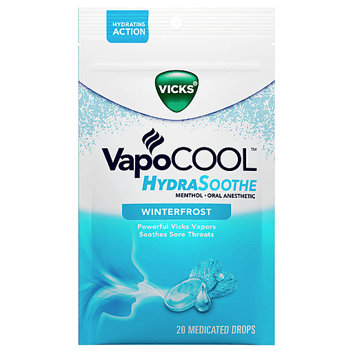 Vicks Vapo Cool Oral Anesthetic, Hydra Soothe, Menthol, Winterfrost, Medicated Drops by Pasteur Pharmacy