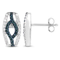 0.42 Carat Genuine Blue Diamond & White Diamond .925 Sterling Silver Earrings by Bids.com