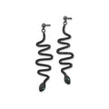 Black Spinel Snake Dangle Earrings by Fine Color Jewels
