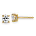 14k Yellow Gold Lab Grown Diamond Oval Solitaire Stud Earrings by Fine Color Jewels
