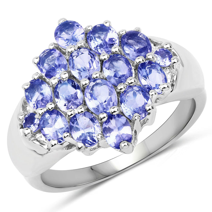 2.45 Carat Genuine Tanzanite .925 Sterling Silver Ring by Bids.com