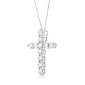 .925 Sterling Silver 1.0 Cttw Prong Set Round-Cut Diamond Cross 18" Pendant Necklace (I-J Color, I2-I3 Clarity) by Bids.com