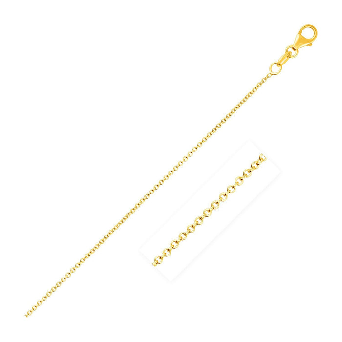 14k Yellow Gold Round Cable Link Chain 1.1mm by Bids.com