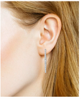 And Now This Cubic Zirconia Graduated C-Hoop Earring in Silver Plate by Vanessa Jane