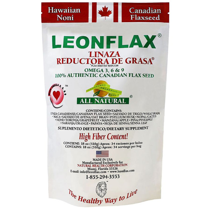 Leonflax® Canadian Flaxseed Plus Fat Reducer – 100% Natural Dietary Supplement (18 oz) by Pasteur Pharmacy