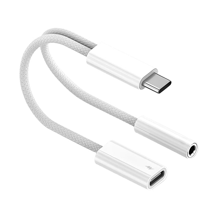 To 3.5Mm Headphone And Charger Adapter, 2-In-1 Usb Type C To Aux Jack Dongle Cab