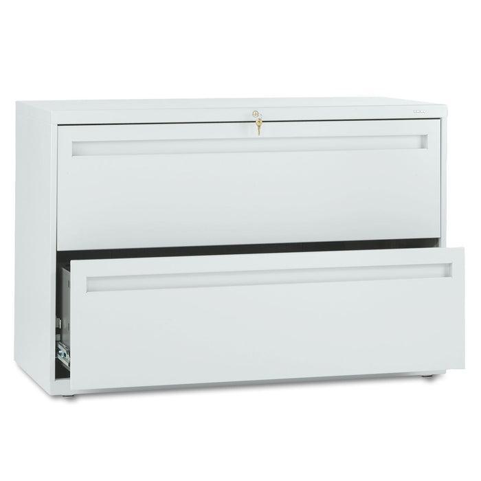 HON Brigade 700 Series Lateral File, 2 Legal/Letter-Size File Drawers, Light Gray, 42" x 18" x 28"