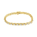 10K Yellow Gold Plated Sterling Silver 1 cttw Diamond Link Bracelet (J-K Clarity, I1-I2 Color) - Size 7" by Bids.com