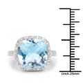 7.18 Carat Genuine Blue Topaz and White Topaz .925 Sterling Silver Ring by Bids.com