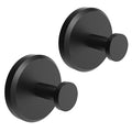 Homeshifters SUS 304 Stainless Steel Matte Black Suction Cup Hooks 2 Pc by Deal US