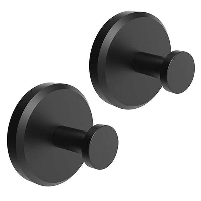 Homeshifters SUS 304 Stainless Steel Matte Black Suction Cup Hooks 2 Pc by Deal US